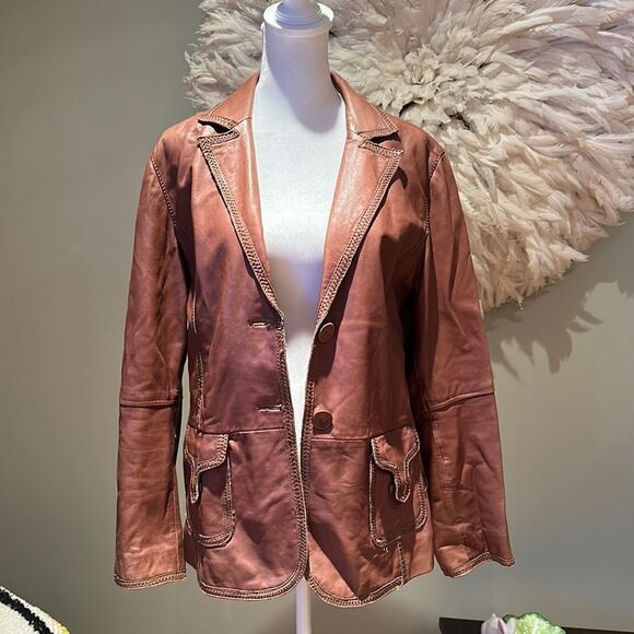 Vintage Oakwood Golden Label leather blazer - Picture 1 of 11